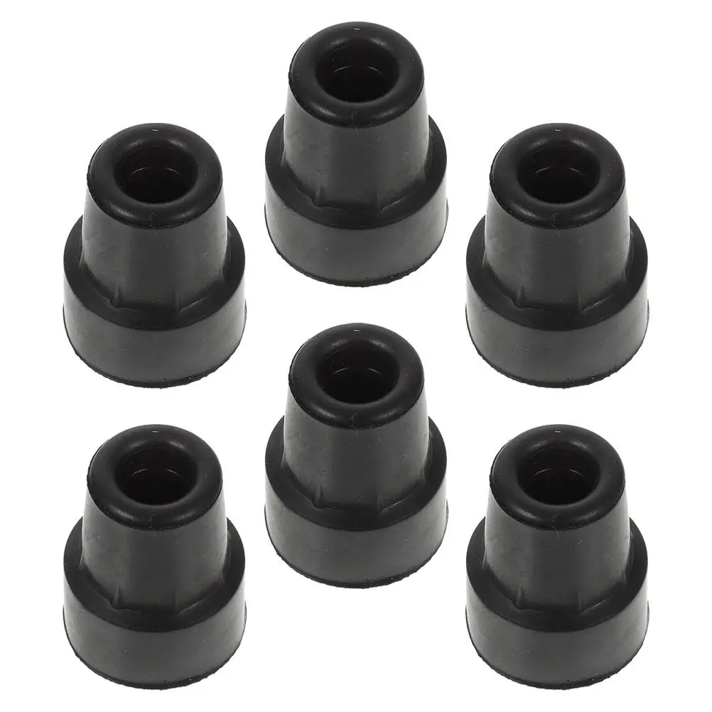6Pcs Long-Lasting Anti-Skid Rubber Cane Tips Crutch End Mats for Elderly Walkers Trekking Poles Non-Slip Walking Stick Ends
