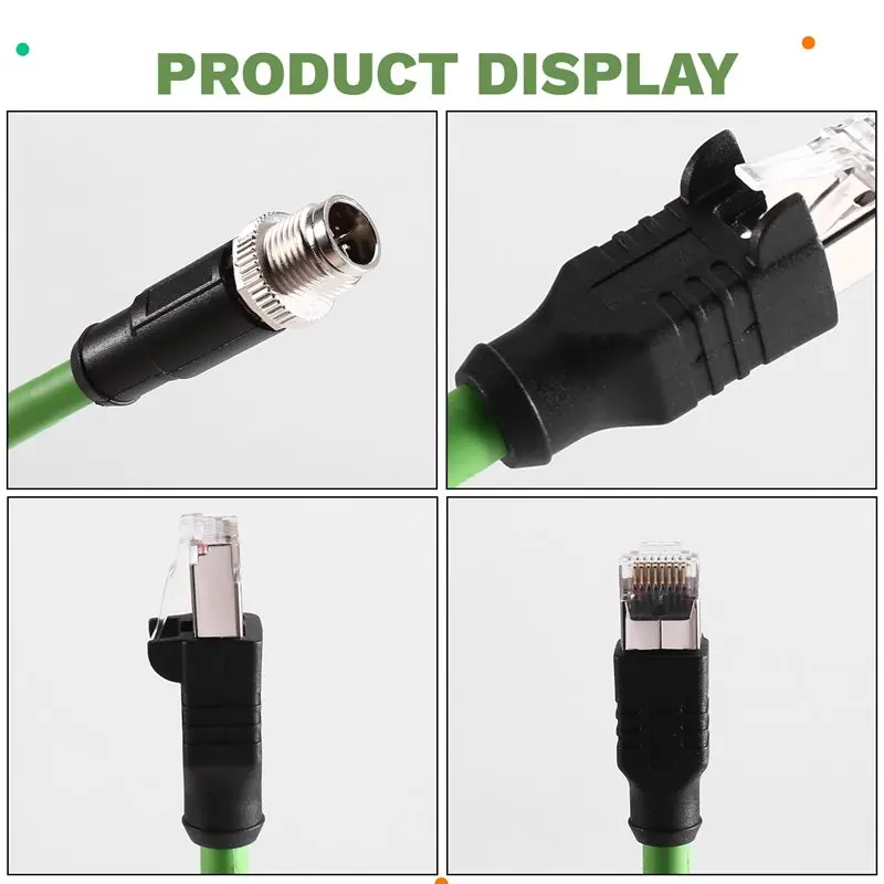 ABJG-For M12 X-Shape To RJ45 8Pin Industrial Connector 8P X-Type Coding Wire Gigabit Ethernet Data Transmission Network Cable