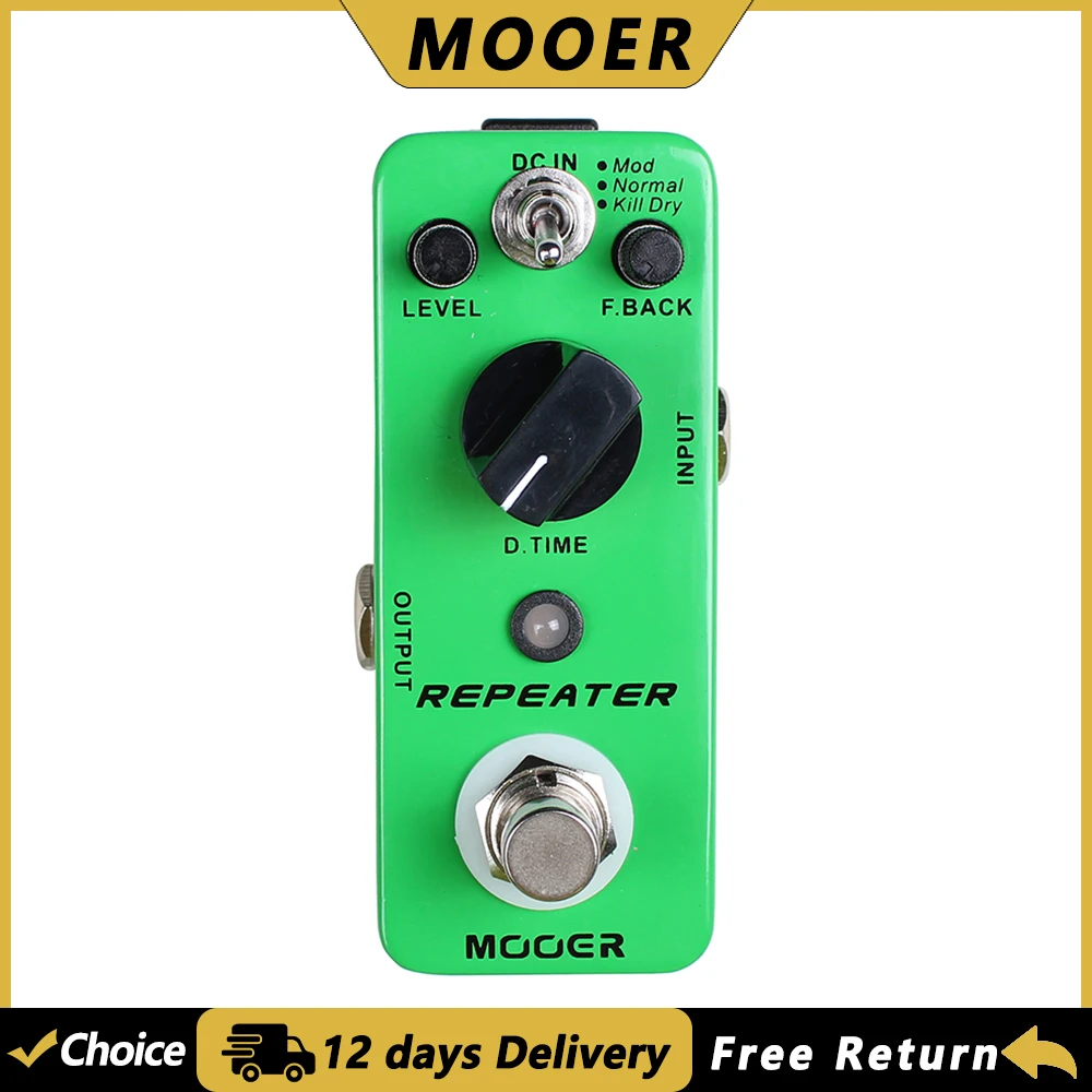 

MOOER Repeater Electric Guitar Delay Effect Pedal Delay Time 25-1000 ms 3 Working Modes Mod/Normal/Kill Dry Guitar Accessories