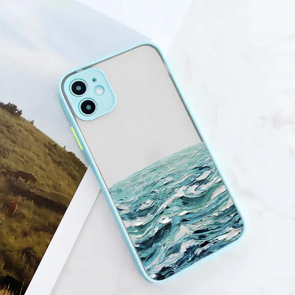 Aquarell-Handyhülle für iPhone 17 16 14 13 12 11 15 Pro Max Mini X XS XR 16 15 14 Plus Hüllen Ozeanwellen stoßfeste Abdeckungen – Detail 2