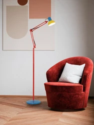 Colorful Metal Long Arm Floor Lamp, Retractable and Rotatable Station Lamp, Living Room, Bedroom, Art Decoration E27 Bulb