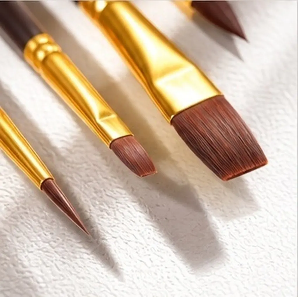 10Pcs Professional Painting Brush Set Nylon Hair Watercolor Brush Oil Acrylic Artist Supplies Lightweight Portable Easy Rinse