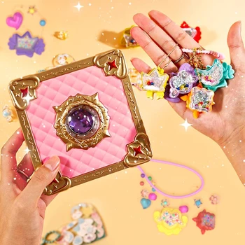 Mädchen kreative DIY Perlen Schmuck machen handgemachte Handwerk Armband Halskette Ring Prinzessin Magic Box Make-up Spielzeug für Kinder Geschenke