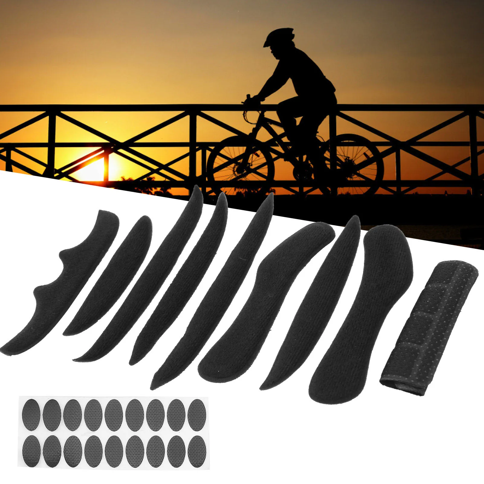 

Helmet Accessory 2 Set Electric Bike Helmet Liner Lining Hook&amp loop Sponge Combination Set Electric Bike Helmet Liner
