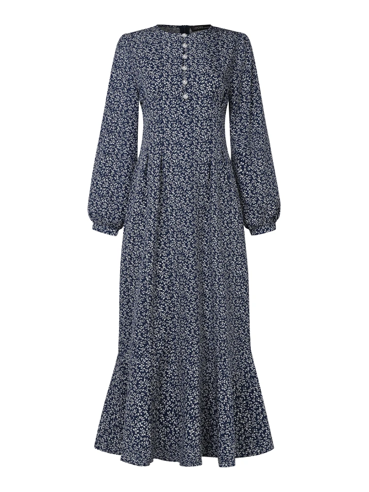 

2025 стильные осенние платья с принтом ZANZEA, женское элегантное праздничное платье, мусульманское платье Абая, женский сарафан с рыбьим хвостом, длинное платье макси