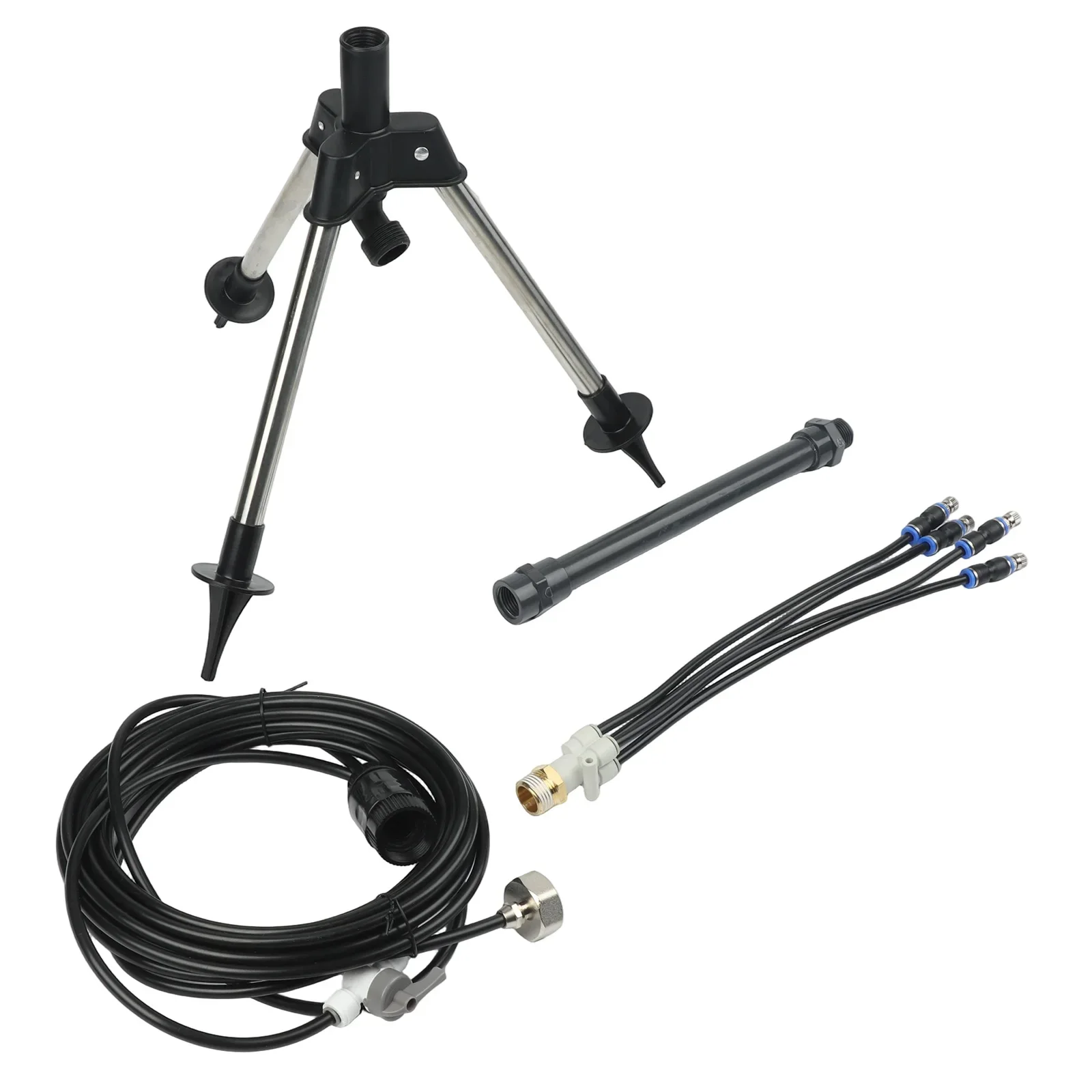 360 Degree Outdoor Misting System with Adjustable Height and Brass Nozzle for Cooling For Patios Pools Yards and Gardens