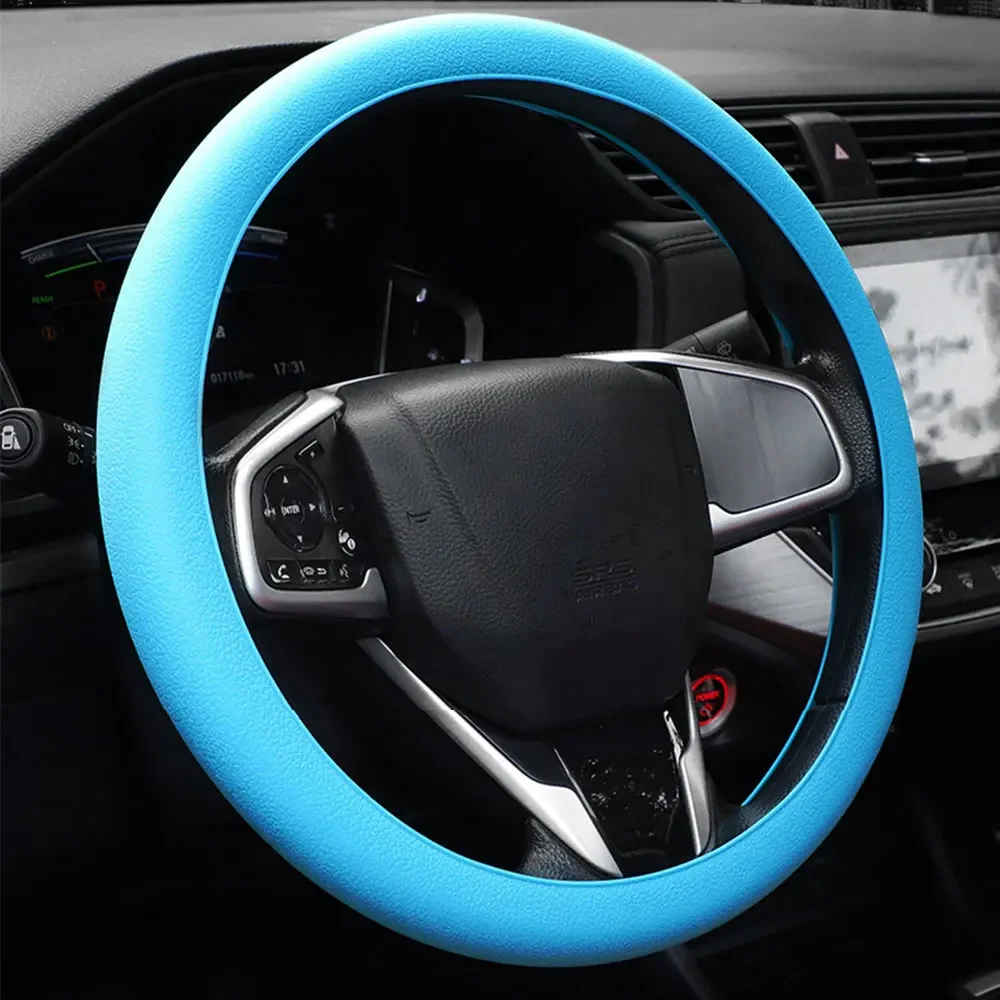 Car Steering Wheel Cover Universal Silicone Car Grip Handle Cover Silicone Protective Cover DIY Tuning Interior Accessories