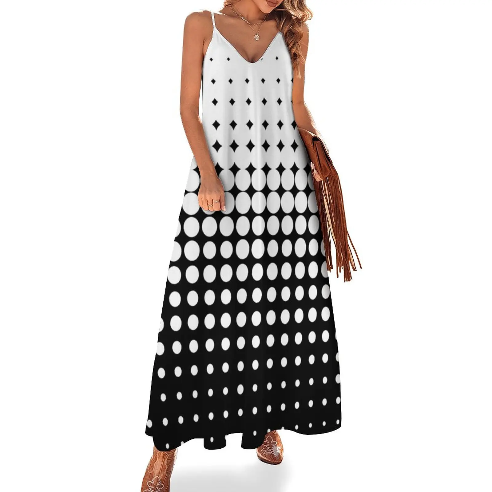 

Gradient halftone dots (white to black) Sleeveless Dress summer dress woman 2024 trendy Women's summer suit