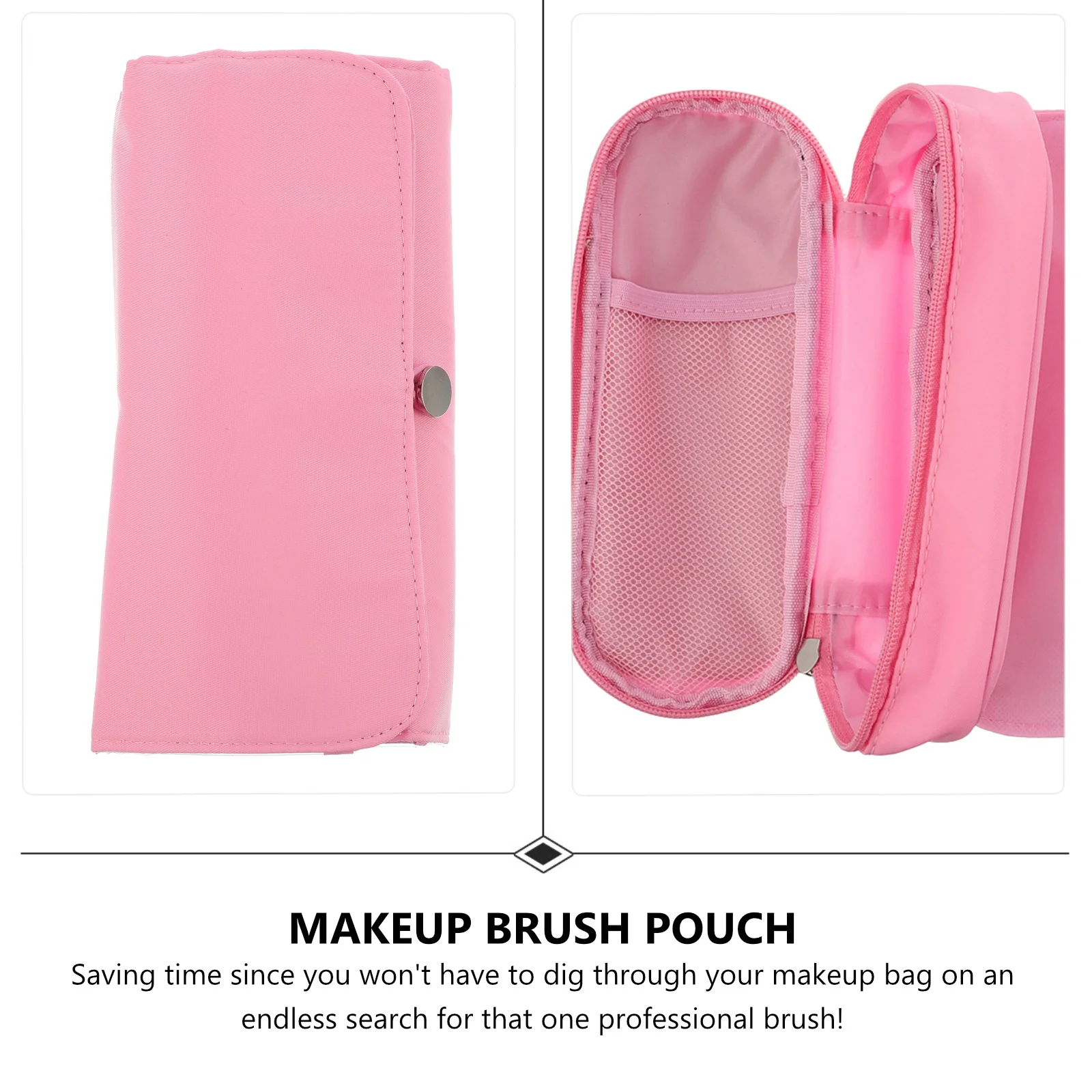 

Storage Case Roll Up Makeup Brush Bag Compact Toiletry Pouch for Travel Home Use Soft Cushioned Interior Secure Fit