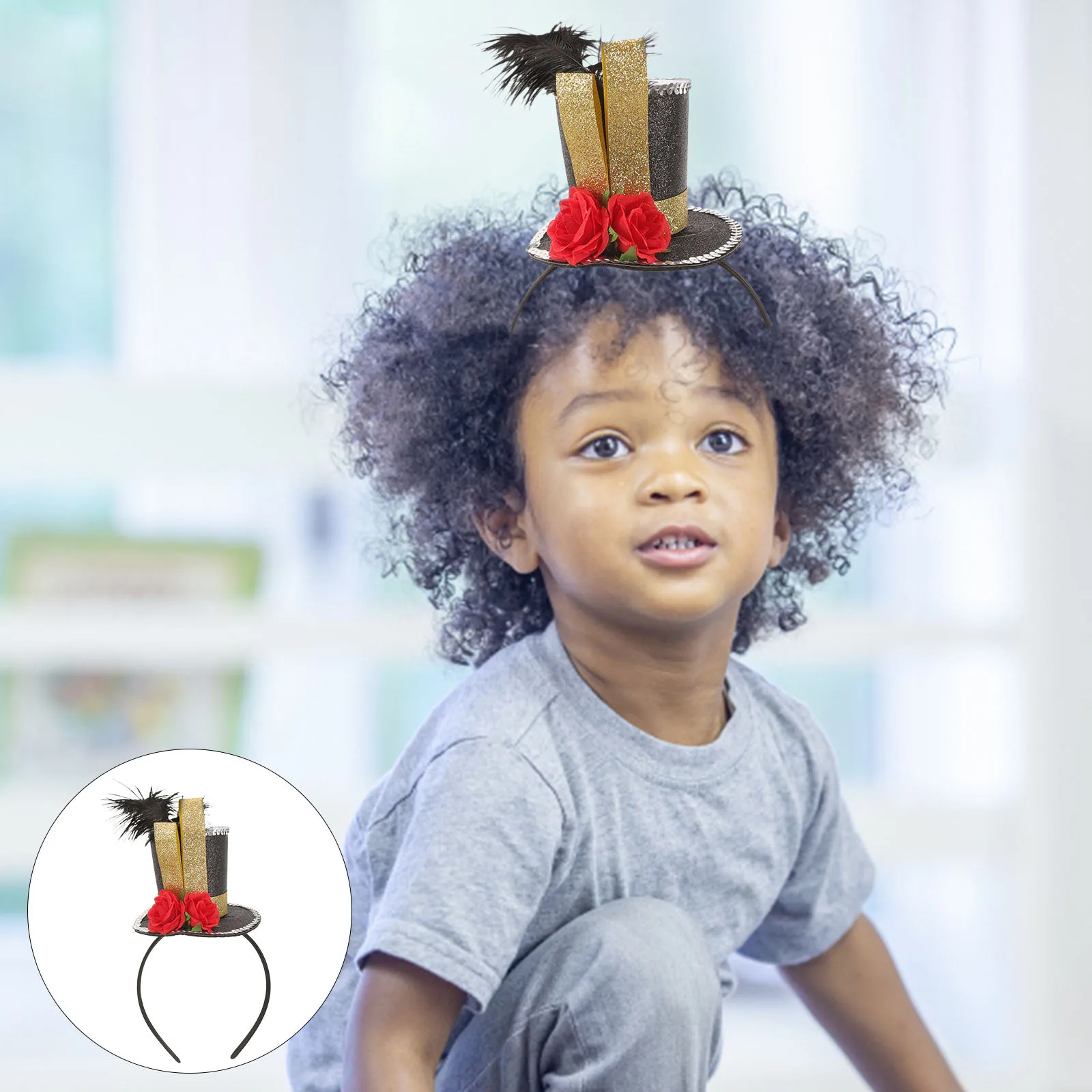 

Mini Retro Top Hat Headband Comfortable Lightweight Hair Band Festival Party Cosplay Carnival Headdress for Women