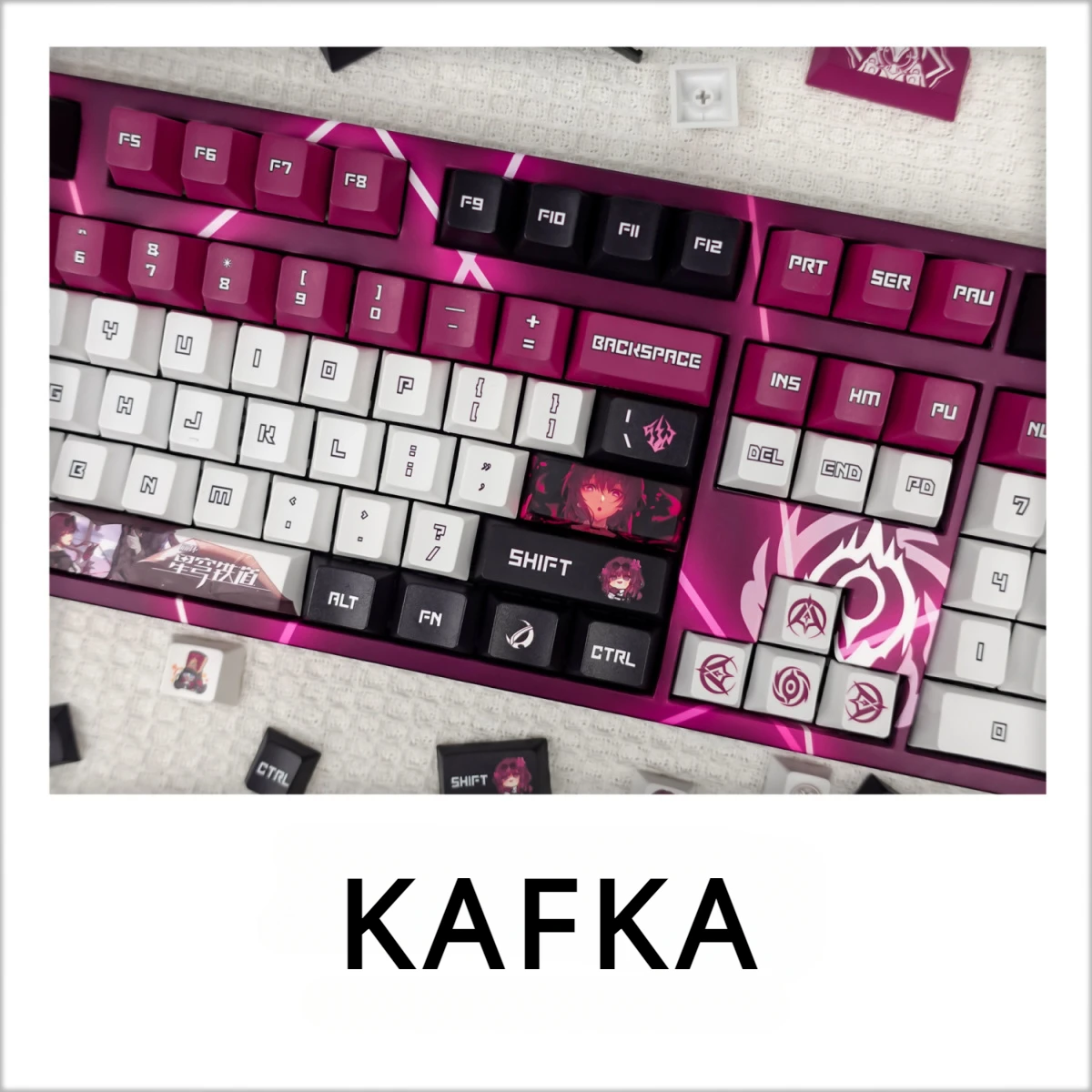 Imagem -01 - Pbt Mecânica Keycap Jogo 120 Chaves Honkai Starrail Kafka Cereja Cor de Framboesa Animação 2-dimensional Diy