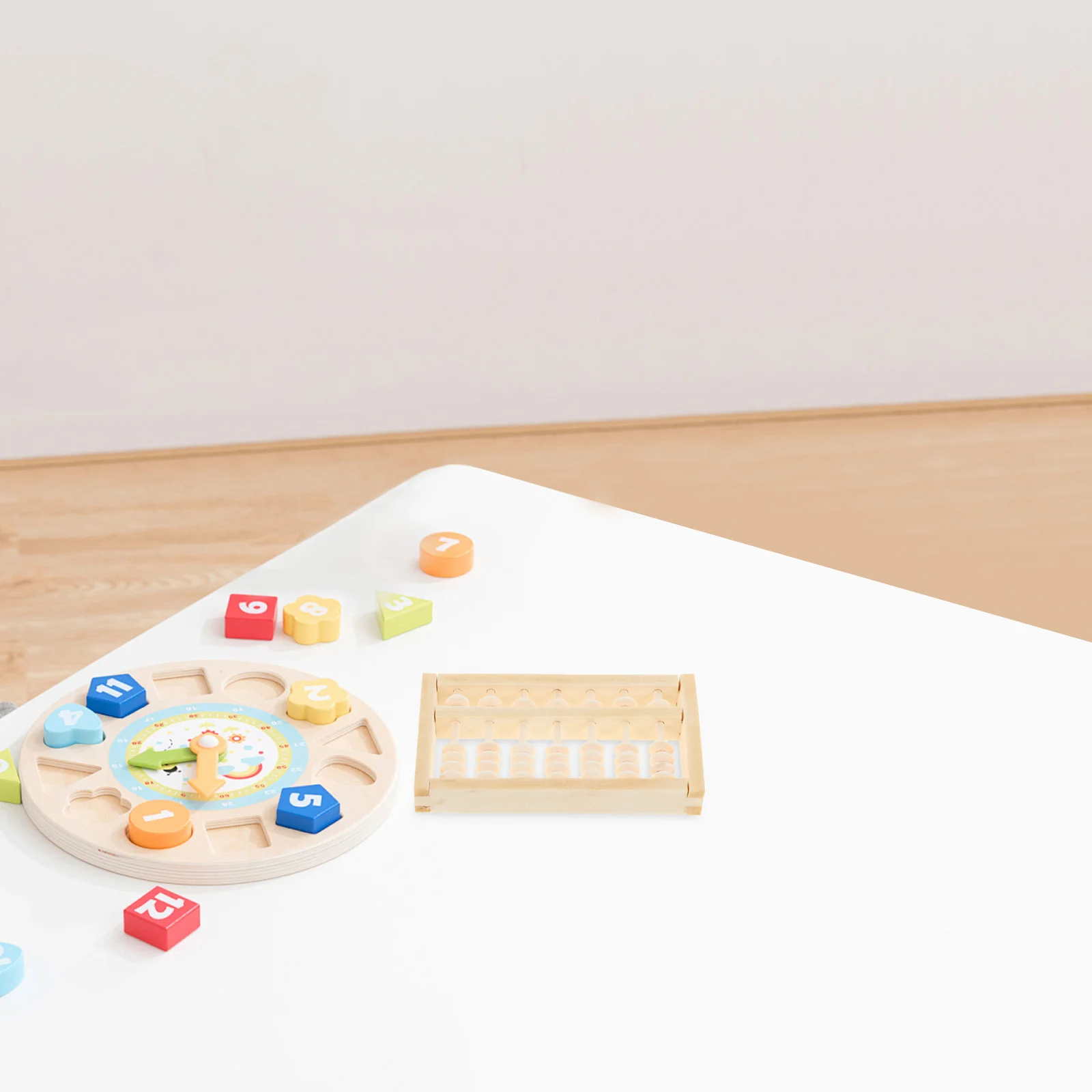 

1pcs Mini Wooden Abacus For Kids Math Learning Montessori Educational First Birthday Photo Props Small Beads Puzzle