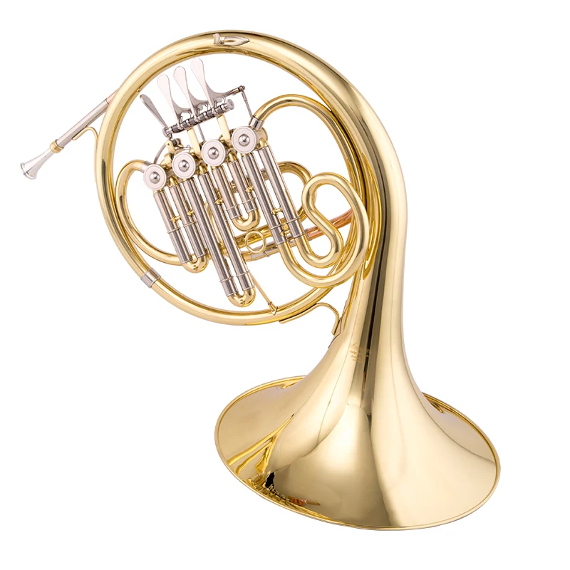 

Key F Horn Four Keys Single Double Row Horn Professional Band Performance Grade Horns Lacquer Gold Brass Horns for Beginners