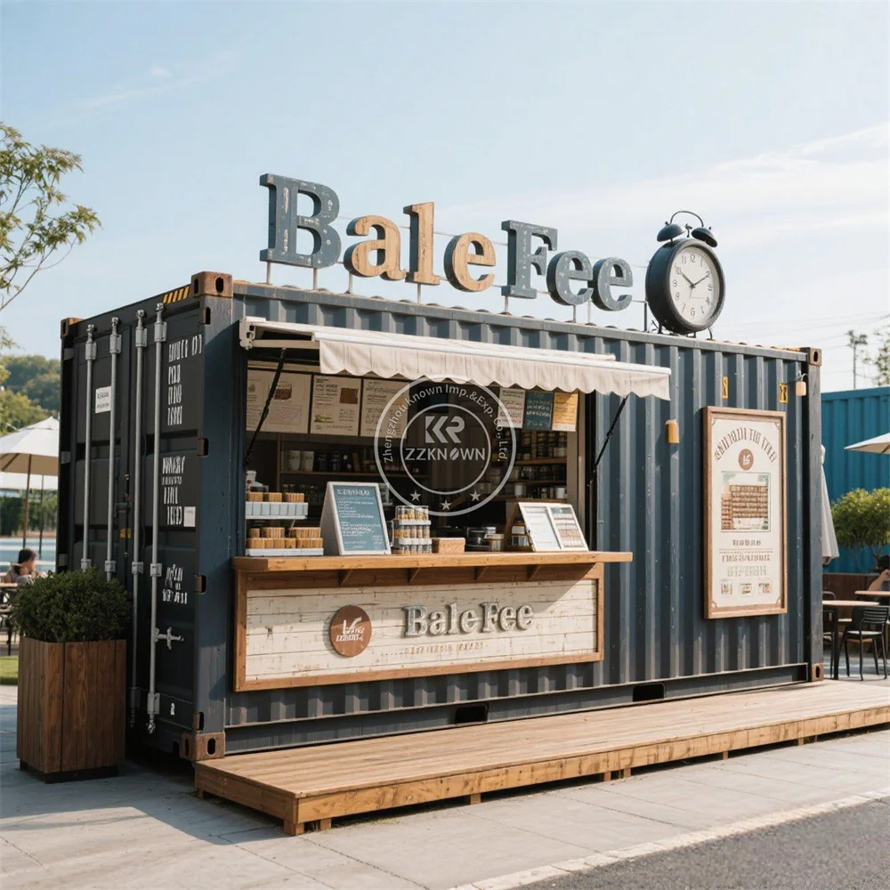 

Prefab House Container Professional Custom Coffee Catering Kiosk House Quality Fully Equipped Container Shop