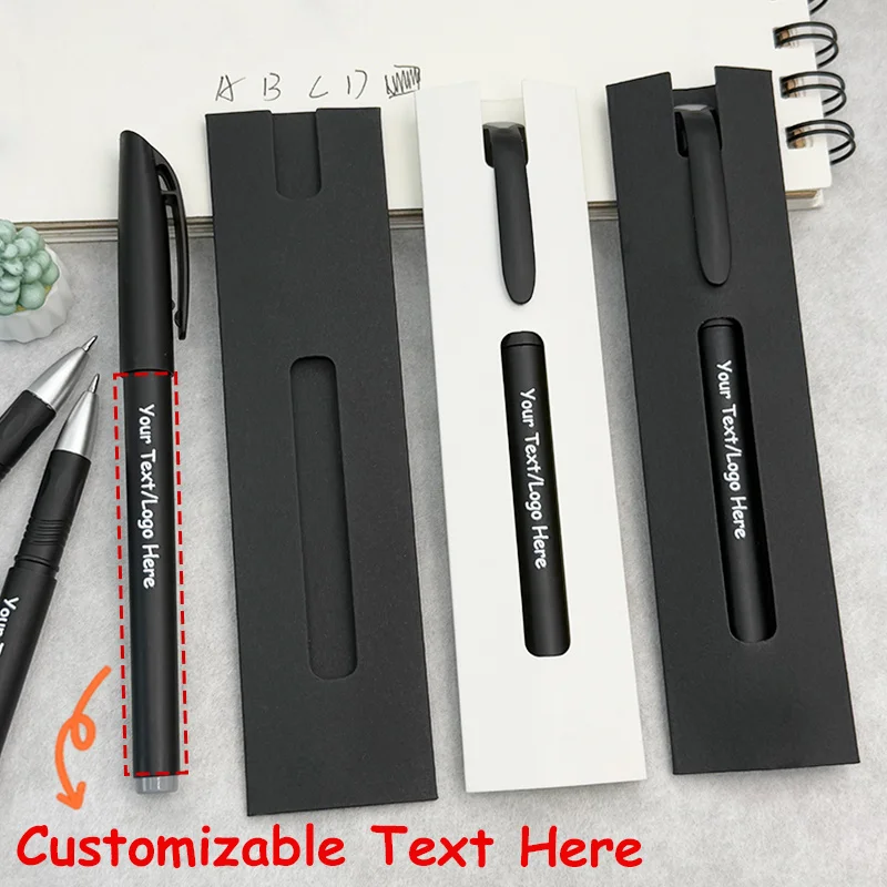 25/60/100 Sets Personalisierte Gelstifte mit Papierbox Individuelles Logo Geeignet für Büro und Hochzeit Studenten Großpackung Werbegeschenk – Detail 3
