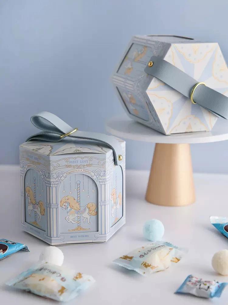 Pudełko na prezent, konie karuzela, opakowanie na cukierki na Baby Shower, wesele, urodziny, wesoła cyrkowa dekoracja na imprezę