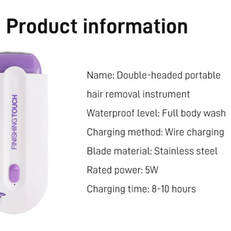 Women`s USB Rechargeable Laser Double-headed Portable Private Hair Removal Instrument Safe Painless