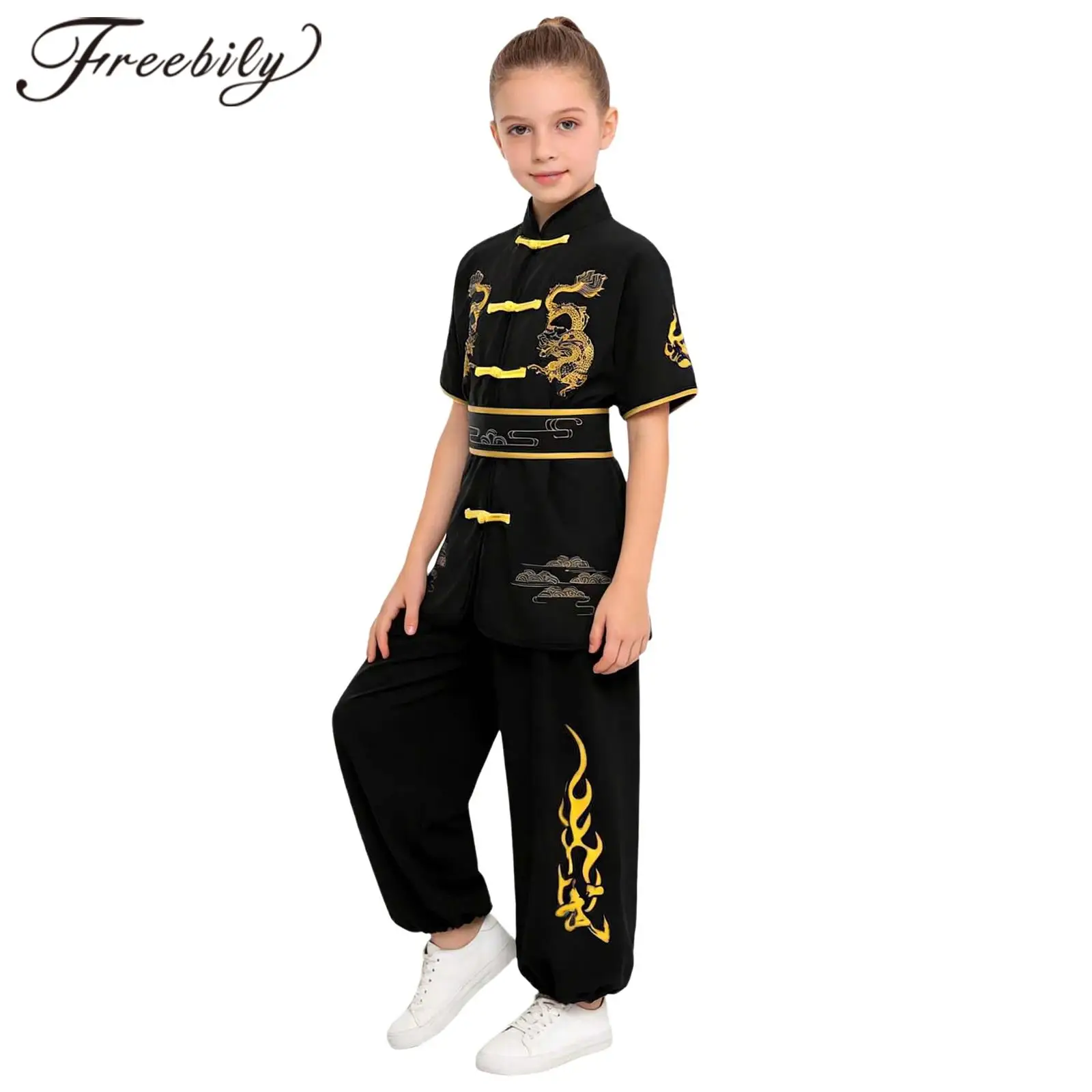 Children Tai Chi Martial Arts Kleding Taoist Shaolin Costumes Boys Girls Traditional Chinese Dragon Clothes Suits Kids Wushu Set