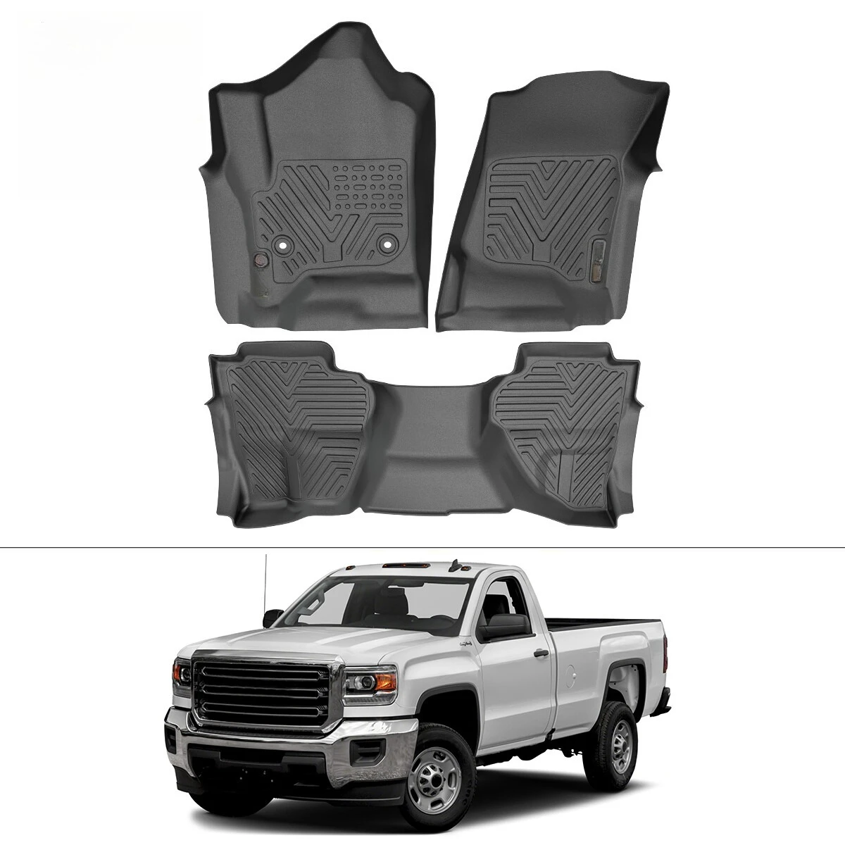 

3D Floor Mats for 14-18 Silverado 1500 15-19 Sierra 2500HD 3500HD Extended Cab