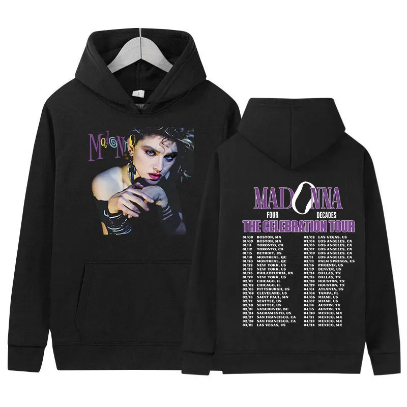 Madonna The Celebration Tour 2024 Print Hoodie Men Women Retro Fashion Pullover Sweatshirt Hip Hop Oversized Hoodies Streetwear