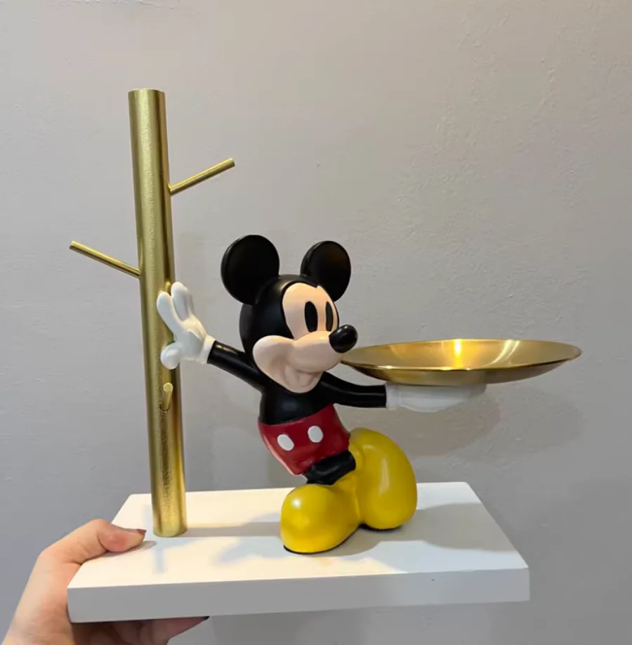 

Anime Disney Figure Mickey Mouse Key Holder Foyer Storage Living Room Cute Tray Decor Model Collection Figurine Home Ornament