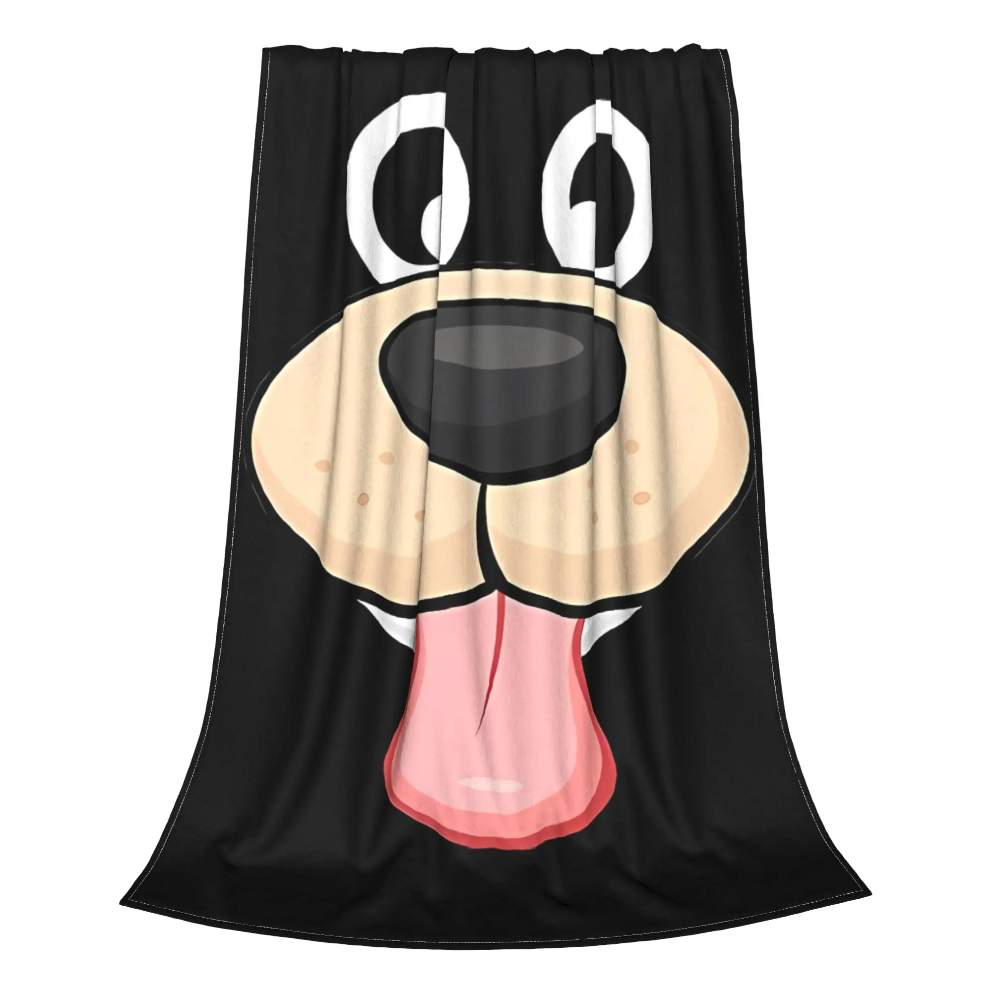 1PC Home Cute Room Decor Cartoon Dog Saying WOW! Blanket Throw Blanket Animal Face Novelty Warm Blanket All Season