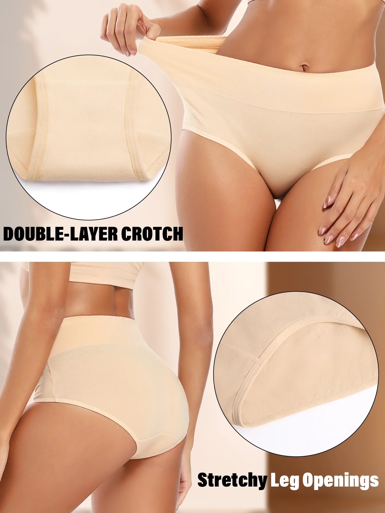 High Waist 5Pcs/Set Cotton Panties Women Body Shaper Fashion Briefs Plus Size S-5XL Underwear Breathable Comfort Female Lingerie