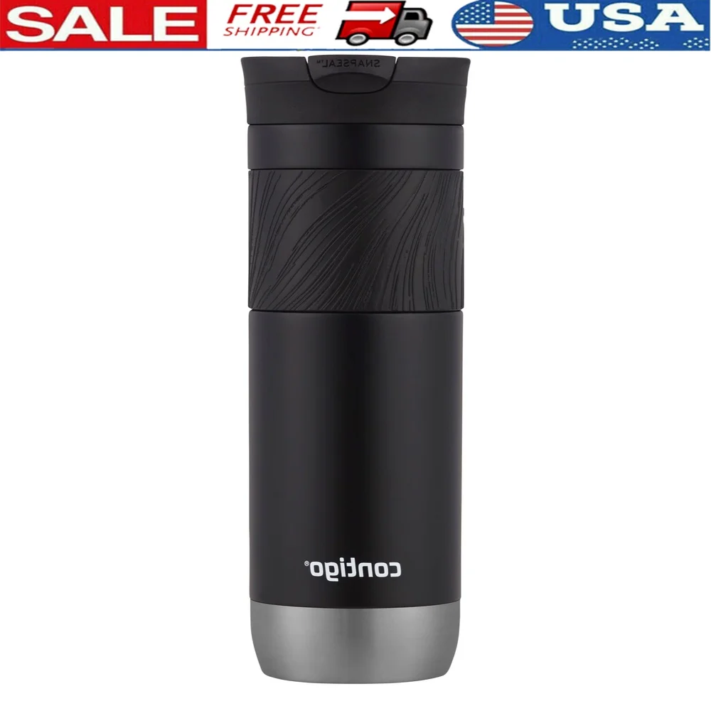 Taza de Viaje Byron 2.0 de Acero Inoxidable con Tapa SNAPSEAL en Regaliz Negra 20 fl oz.