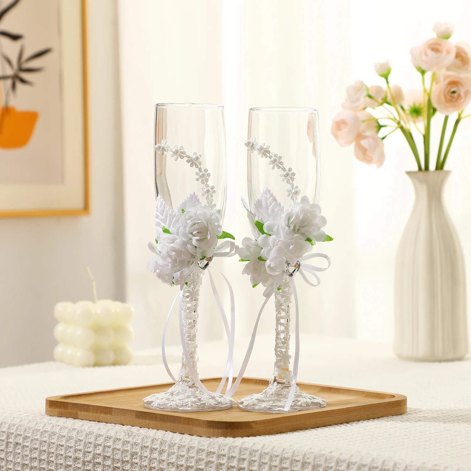 

Wedding Champagne Glasses for Bride and Groom Wedding Toasting Flutes