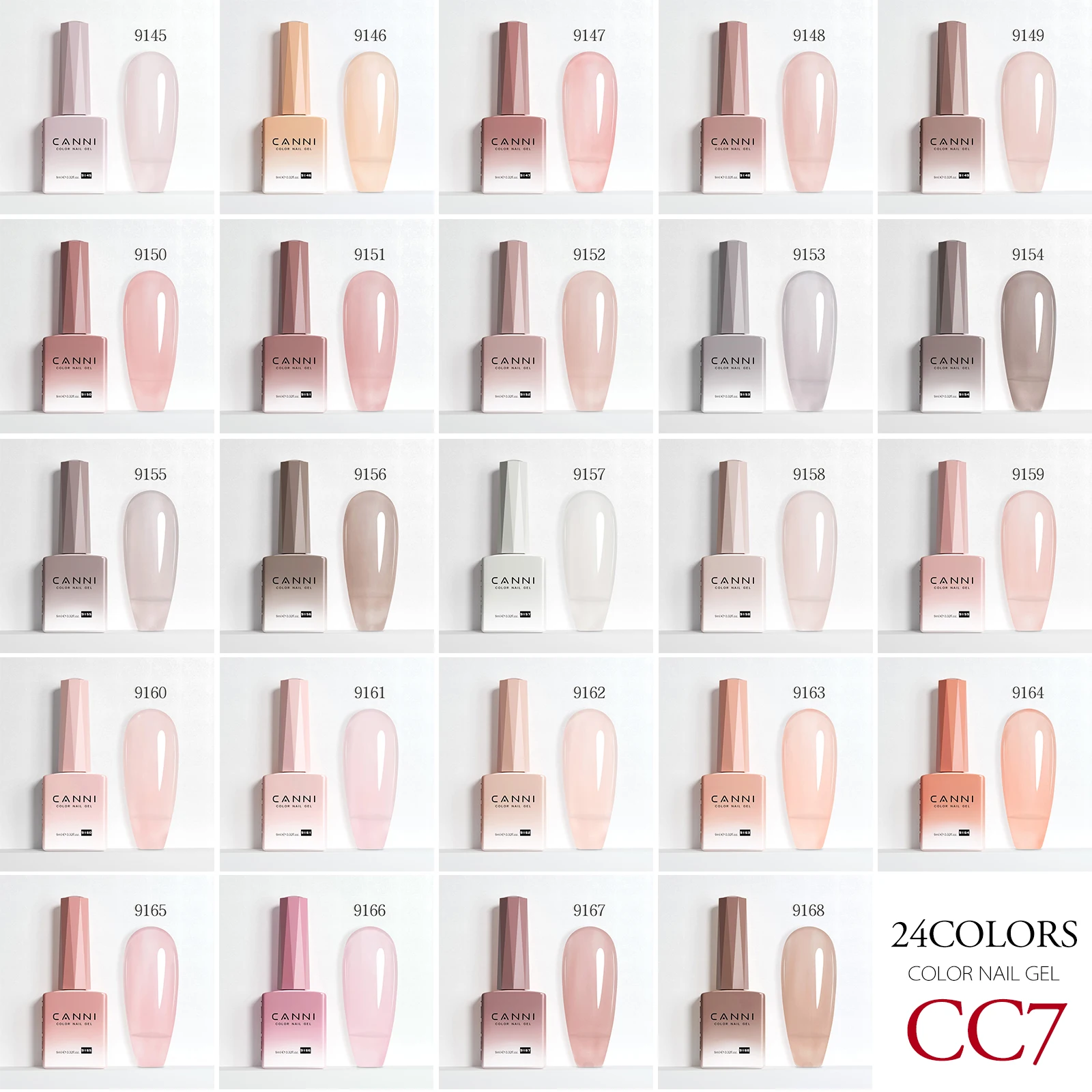 HEMA FREE TPO FREE 9ml Canni Nail Gel Polish Jelly Nude Color Transparent Semi Permanent Natural Nude French Nail Gel Varnish