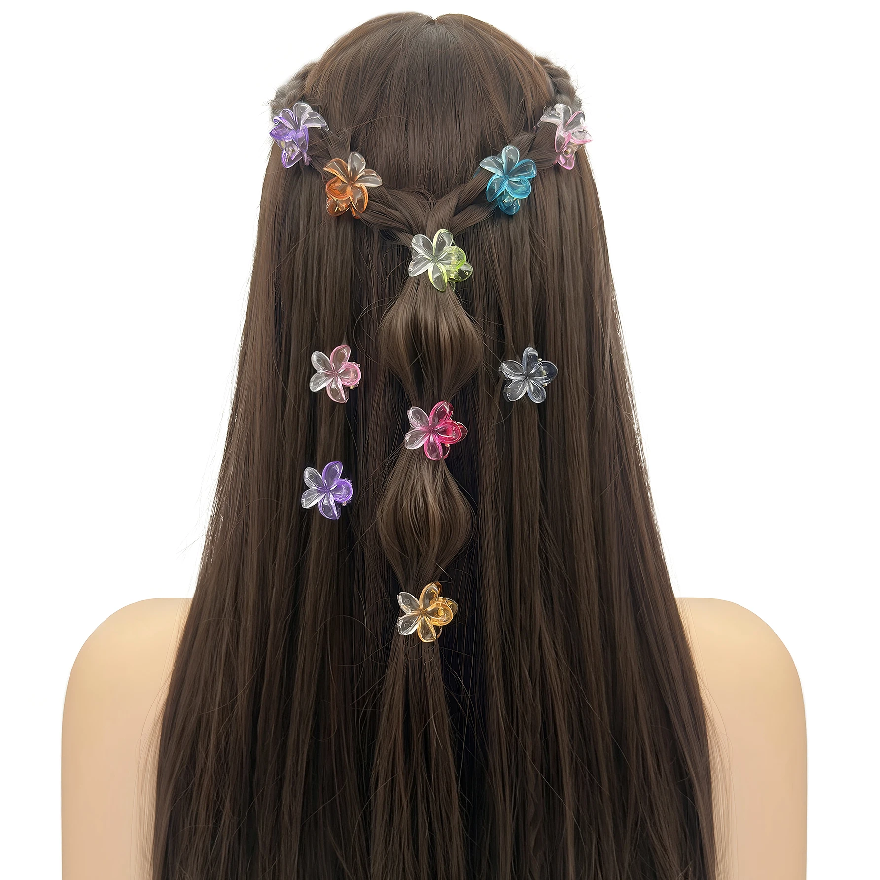 10 Stück gemischte Farben Narzisse Blumen Dekor Sommer Haarspange, schöne Y2K Stil Haarspangen Haar Flechten Manschetten Dekoration – Detail 7