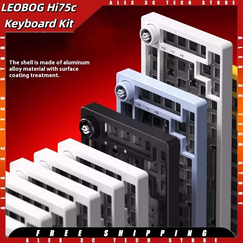 

LEOBOG Hi75C Keyboard Kit Wired 2.4G Bluetooth Mechanical Keyboard Hot Swap With Knob RGB Aluminium Alloy Gasket PC Custom Gift