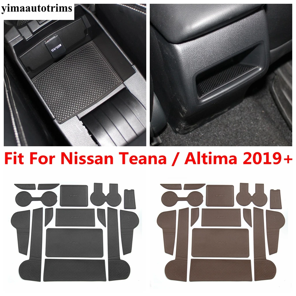 

PU Leather Door Slot Mat For Nissan Teana / Altima 2019 - 2023 Car Accessories Storage Cup Holder Slot Anti-slip Pad Interior