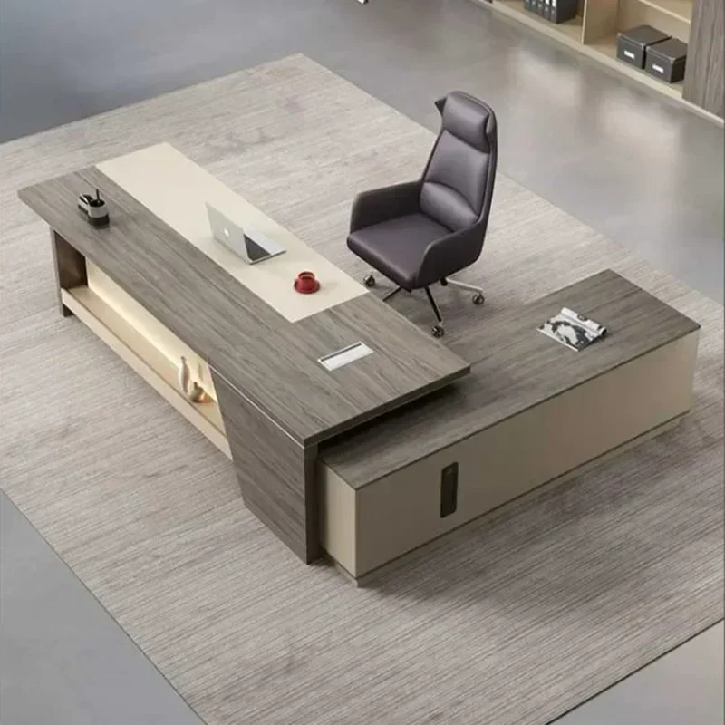 라이트 럭셔리 데스크 컴퓨터 멋진 스토리지 상업용 멋진 스토리지 L 모양의 Escritorios 게임 학습 테이블 사무용 가구