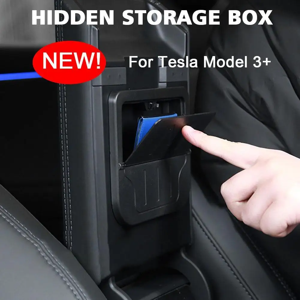 

For Tesla Highland 2024 Armrest Hidden Storage Box Organizers Car Interior Accessories Gadgets ABS P1M8