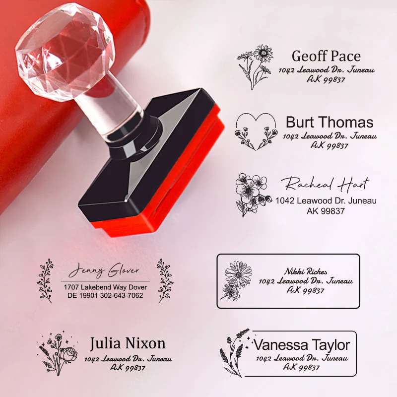 Customizable Address Stamp Maker - Laser Engraved Wedding Invitations, Office Supplies & Corporate Gift Set with Premium Case