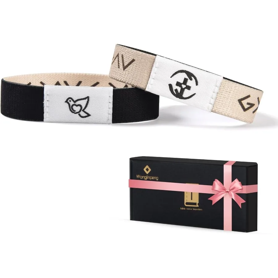 

2 шт. браслеты со стихами из Библии, браслет с ежедневными стихами из Библии, молитвенные браслеты с Библией, христианские подарки для женщин, подарок на выпускной