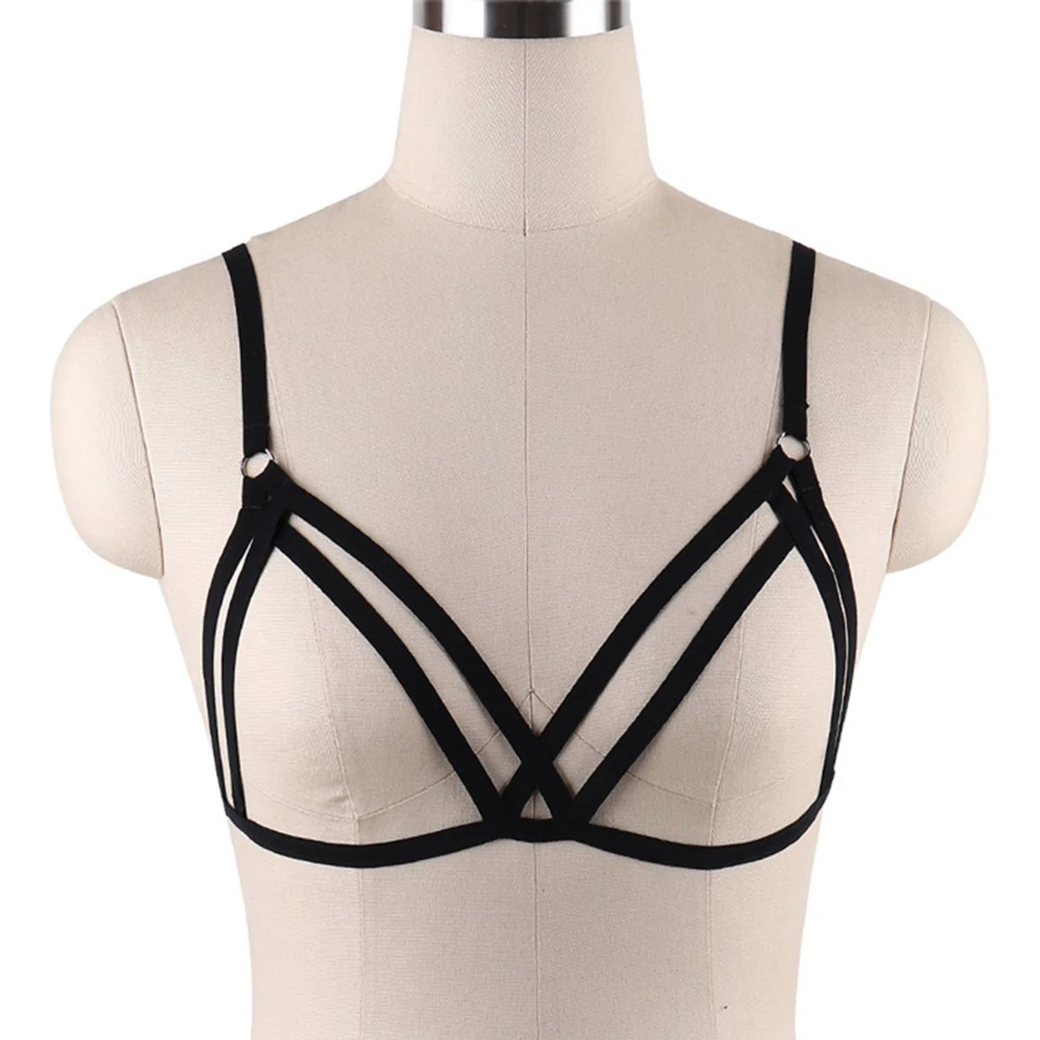 Hollow Out Harness Strappy Lingerie Bondage Body Harness Bra Lingerie Crop Tops Cage Lingerie Harness Belt Fetish Wear Women