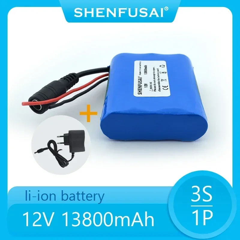 100%.New.12V.13800 mAh.3S1P.Batterie Au Lithium.18650.Batterie Au Lithium Pack Protection Conseil Rechargeable.1A Chargeur.