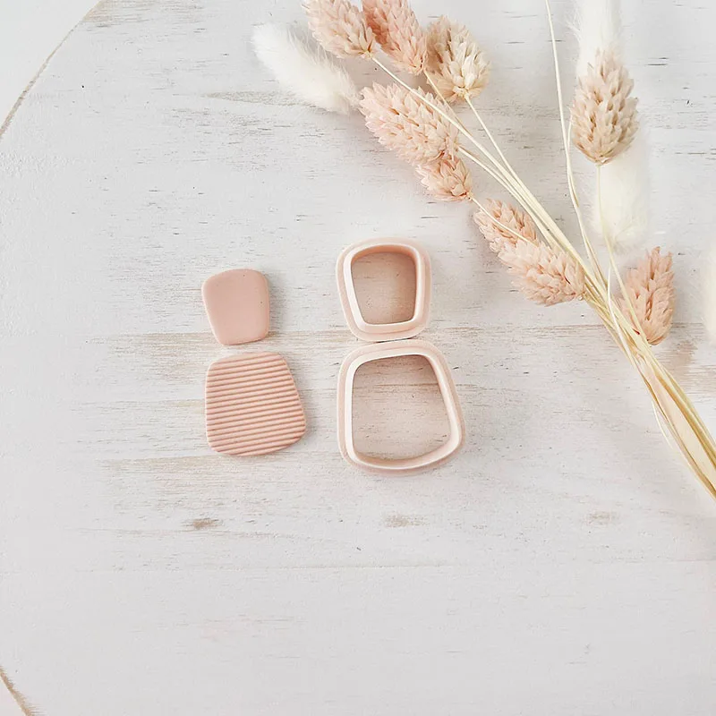 기본 기하학 모양 폴리머 클레이 귀걸이 커터 2 개/대 매달려 클레이 커터 추상 모양 절단... - 3