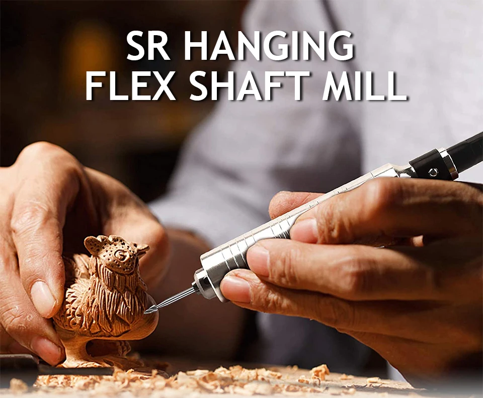 FORDEOM SR Hanging Flex Shaft Grinder 230W Rotary Tool with Stepless Speed Foot Pedal Rotary Carver for Carving, Buffing,Polish