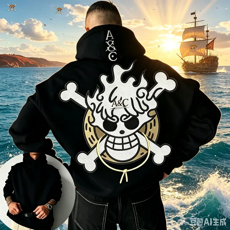 One Piece Hoodie Anime Unisex Oversized Graphic Print Sweatshirt Streetwear Autumn Winter Casual Fitness Long Sleeve New Y2k