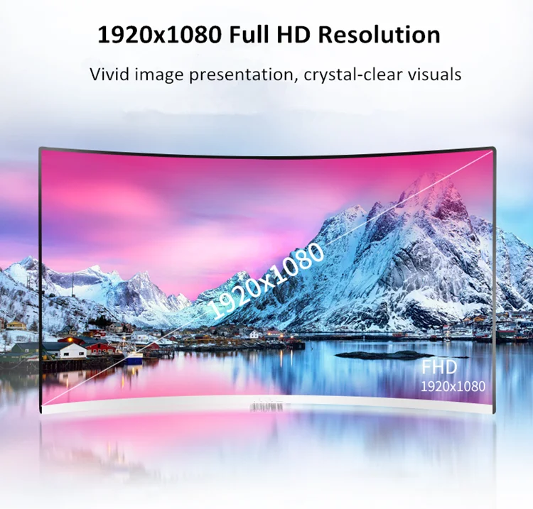 

75Hz 32 inch 1k curved gaming monitor with displayport