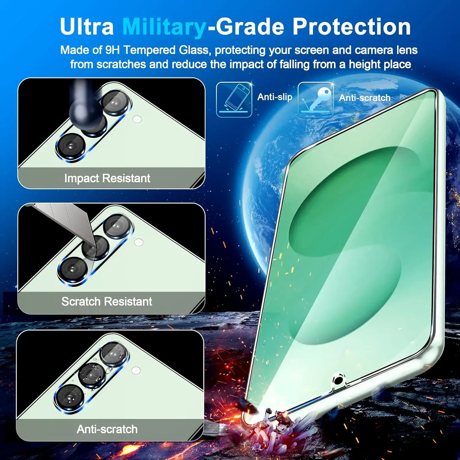 Tempered Glass For Samsung Galaxy S25 Ultra S25 Plus Hardness Screen Protector Camera Lens Cover For S24 Plus Ultra S25Ultra