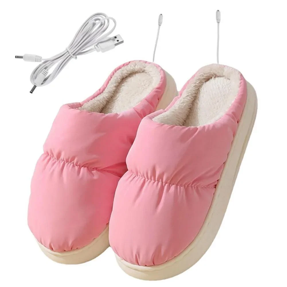 USB Heated Slippers Electric Heating Slippers Comfortable Foot Warmer Boots Stay Warm Heated Slippers USB Foot Warming Boots