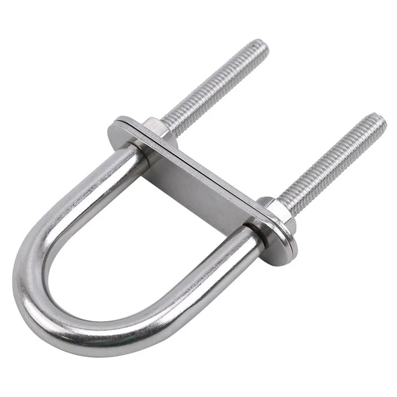 Stainless Steel 304 Marine Rigging Bow Stern Eye U-Bolt For Boat Hardware Parts Pipe Clamp Stainless Steel Marine Bolt