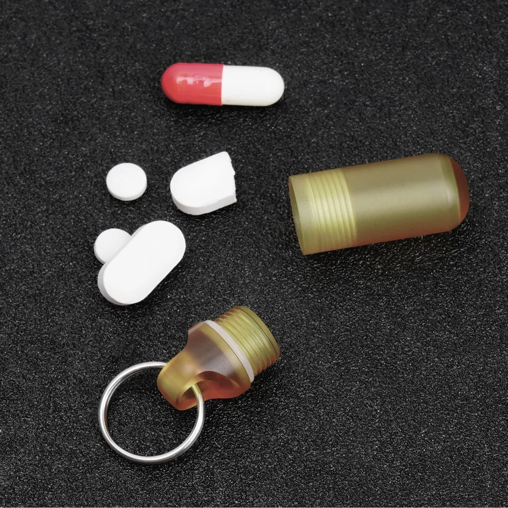 Portable Hang Pill Bottle Keychain Moisture-Proof Granule Storage Box Pill Box Pills Dispenser Organizer Tablet Case Key Ring