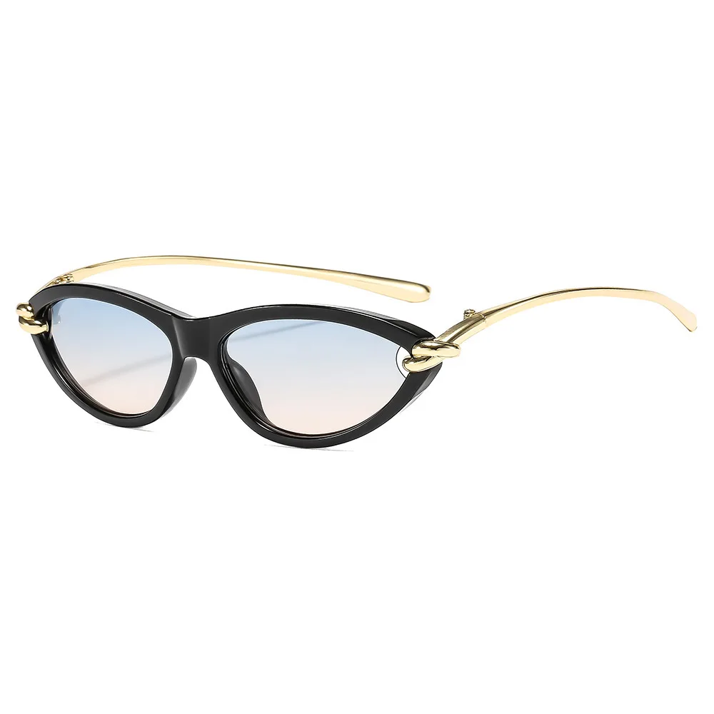 

New Retro Cat Eye Gradient Women Sunglasses 2025 Personality Brand Knot Frame Design Metal Versatile Men Trendy Glasses UV400