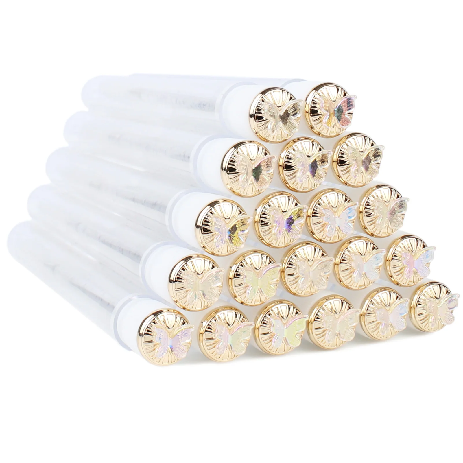 20pcs Mascara Wands Tube Reusable Lash Spoolies Pear Diamond Tube Eyelash Brush Tubes Spoolies Lash Extension Brushes Applicator