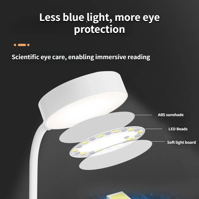 3 LED Eye Protection Modes Desk Lamp Rechargeable Foldable Creative Bedroom Bedside Desk Reading Night Light Table Lamp